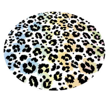 Flerfärgad leopard rund vinyl matta djur tryck matta - Tenstickers