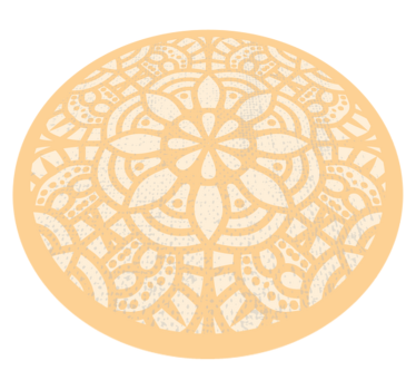 Beige cirkel vinylmatta i nordisk stilmattor - Tenstickers