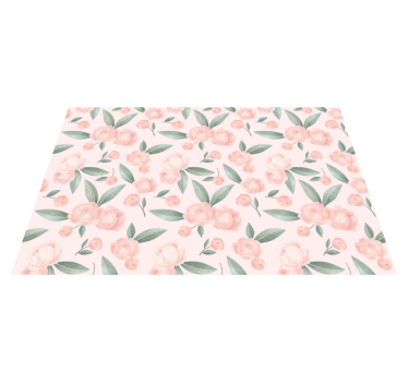 Rosa blommor blommamatta - Tenstickers