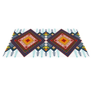 Geometriska etniska mönster mosaik vinylgolv - Tenstickers