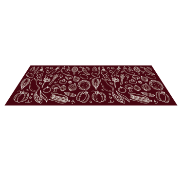 Röd mat täckt kök vinyl matta - Tenstickers