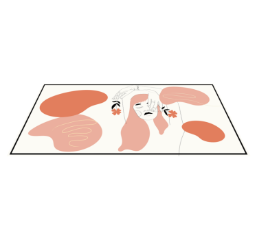 Abstrakt ansiktskonst Vinylmatta minimalistisk - Tenstickers