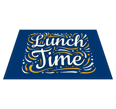 Lunchtiden snurrar Vinylmattor med fraser - Tenstickers
