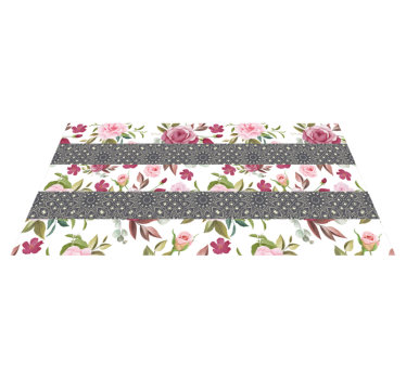Blommig löpare Vinylmatta blommor och växter - Tenstickers