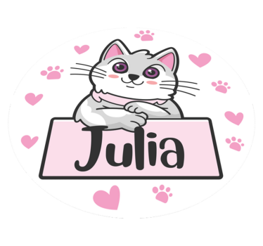 Anpassad katt Vinylmatta namn - Tenstickers