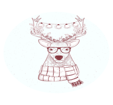 Festlig ren illustration Vinylmatta Jul - Tenstickers