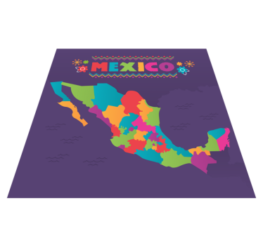 Karta mexico vinyl kartmatta - Tenstickers