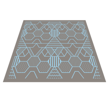 Geometriska abstrakta former Vinylmatta geometrisk - Tenstickers
