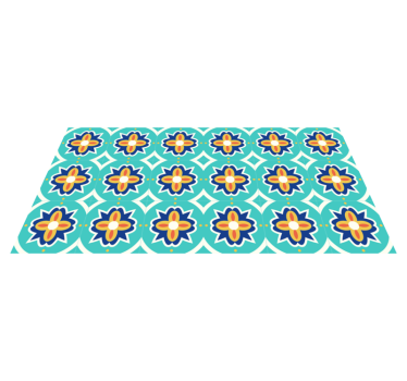 Tourquise texturerat mosaik vinylgolv - Tenstickers