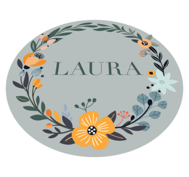 Dekorativa blommor med namnet vinylmatta - Tenstickers