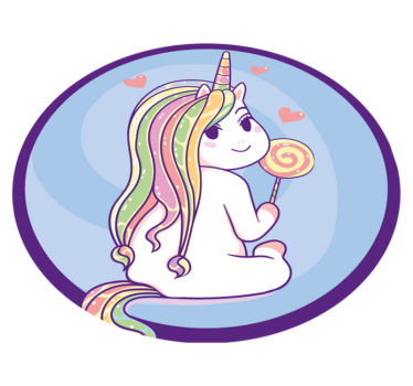 Anime enhörning djurmatta - Tenstickers