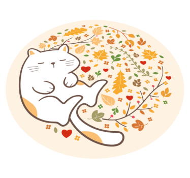 Höst katt illustration Andra Vinylmattor - Tenstickers