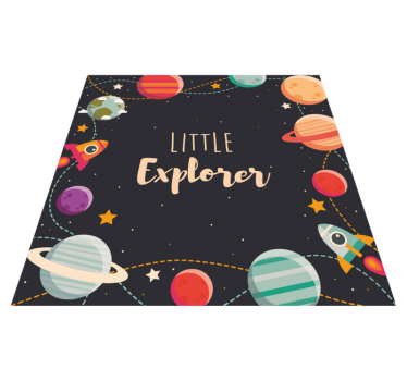 Anpassade yttre rymdutforskare barn vinyl matta - Tenstickers
