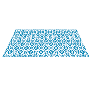 Blå och vit blommig mosaik vinylgolv - Tenstickers