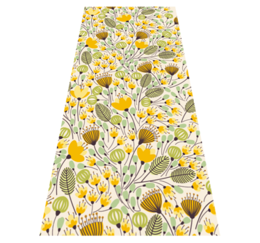 Gul blommig vinylmatta för spetsblommor - Tenstickers