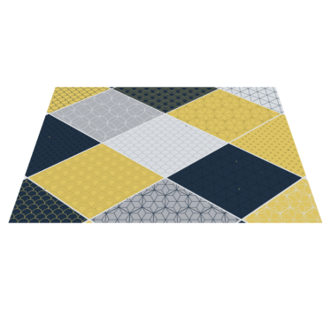 Gula mönstrade geometriska vinylmattor - Tenstickers