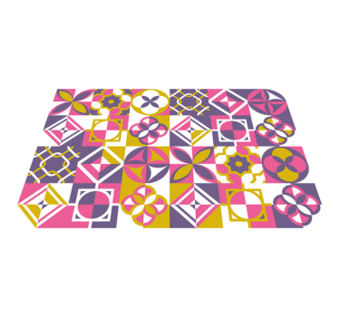 Färgglad abstrakt geometri Vinylmatta geometrisk - Tenstickers