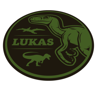 Dinosaurie raptor med text djurmatta - Tenstickers