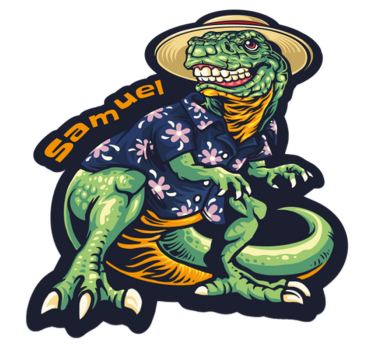 Dinosaurie semester klädsel Vinylmatta namn - Tenstickers