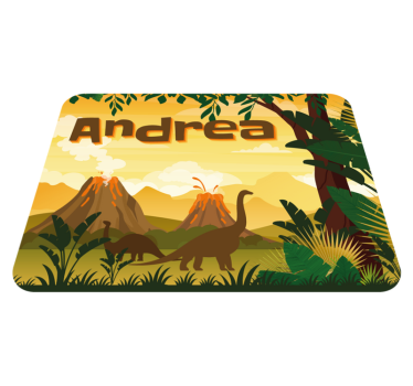 Vackert landskap med dinosaurier personlig vinylmatta - Tenstickers