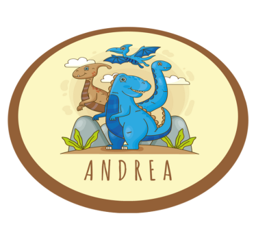 Dinosauriecirkelsammansättning Vinylmatta namn - Tenstickers