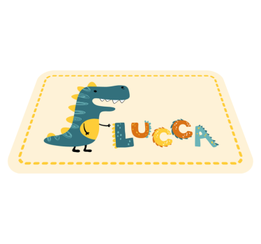 Lekfull dinosaurie Vinylmatta namn - Tenstickers