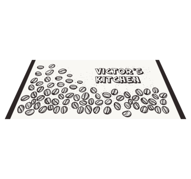 Personliga kaffebönor Vinylmatta namn - Tenstickers
