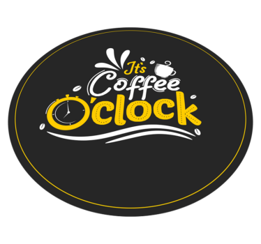 Kaffe klockan Vinylmattor med fraser - Tenstickers