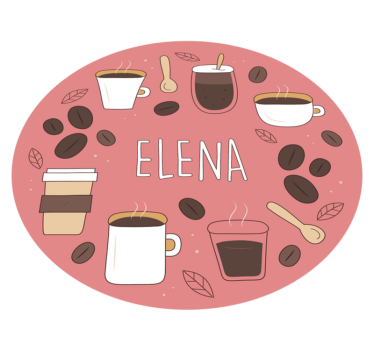 Personligt koffein Vinylmatta namn - Tenstickers