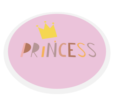 Prinsessa på rosa bakgrund barn vinyl matta - Tenstickers