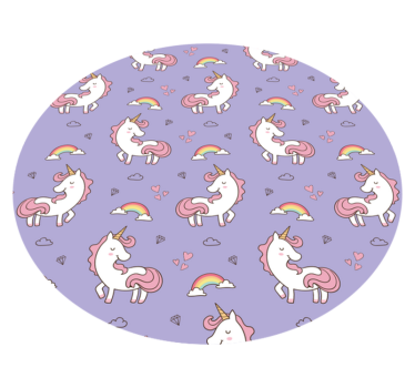 Unicorn fantasy mönster Vinylmatta Barn - Tenstickers