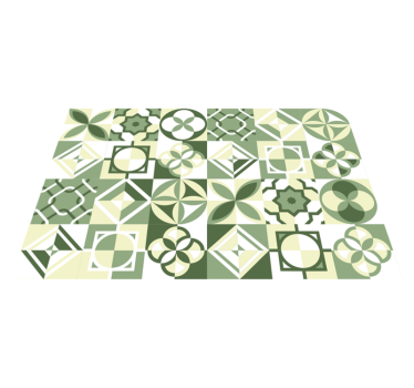Grön kvadrat kakel matta - Tenstickers