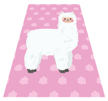 Rosa nordisk lama barn vinyl matta - Tenstickers