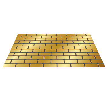 Guld tegelvägg illustration samtida mattor - Tenstickers