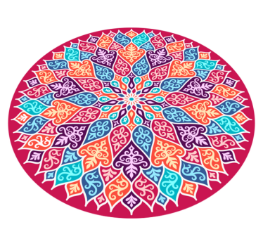 Flerfärgad mandala matta - Tenstickers