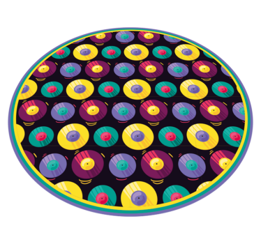 Mönster av vinylskiva retro matta - Tenstickers
