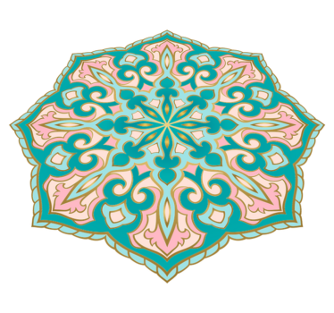 Turkos och rosa mandalamatta - Tenstickers
