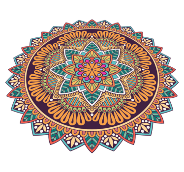 Färgglad mandala blomma mandala matta - Tenstickers