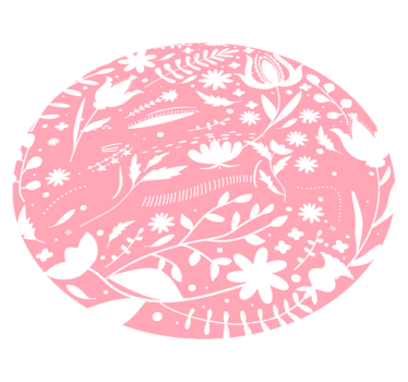 Rosa blad och blommor barn vinyl matta - Tenstickers