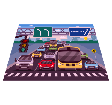Trafikljus lastbil barn vinyl matta - Tenstickers