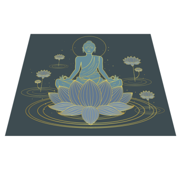 Lotus och buddha blomma vinyl matta - Tenstickers