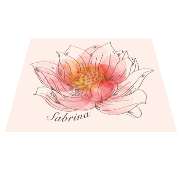 Anpassningsbar lotus Vinylmatta namn - Tenstickers