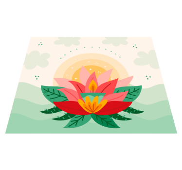 Lotusblomma illustration Vinylmatta blommor och växter - Tenstickers