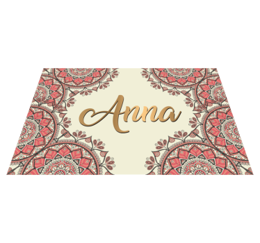 Anpassad mandala Vinylmatta namn - Tenstickers