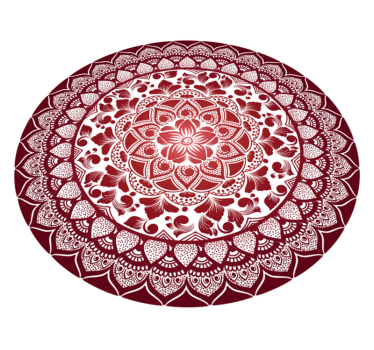 Rund orientalisk spetsmandala matta - Tenstickers