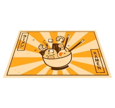Söt japansk tecknad mat köksgolv - Tenstickers