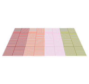 Färgglada randiga rutor geometrisk vinylmatta - Tenstickers