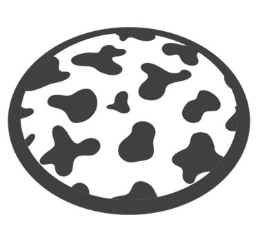 Cirkulärt motiv av koskinn Vinylmatta djurtryck - Tenstickers