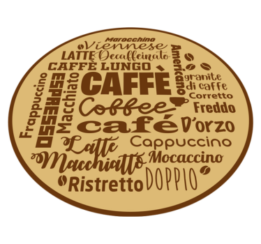 Kaffe mittpunkten Vinylmattor med fraser - Tenstickers