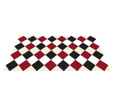 Röd och svart romb kakel matta - Tenstickers